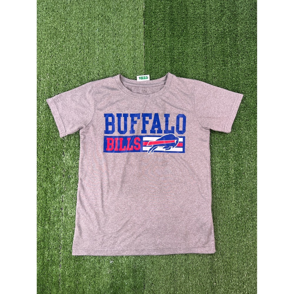 NFL Team Apparel Buffalo Bills Heather Gray Graphic T-Shirt Kids Medium 10-12